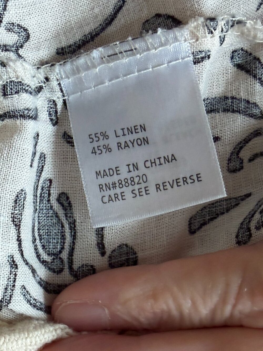 Christian Siriano Black/Cream Linen Top L - Picture 7 of 7